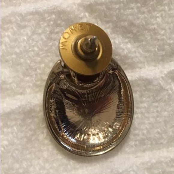 MONET Gold Panel Earrings - Picture 3 of 4